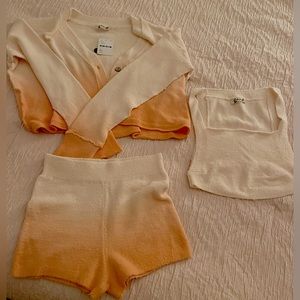 Free People Three Piece Cozy Lounge Set NWT